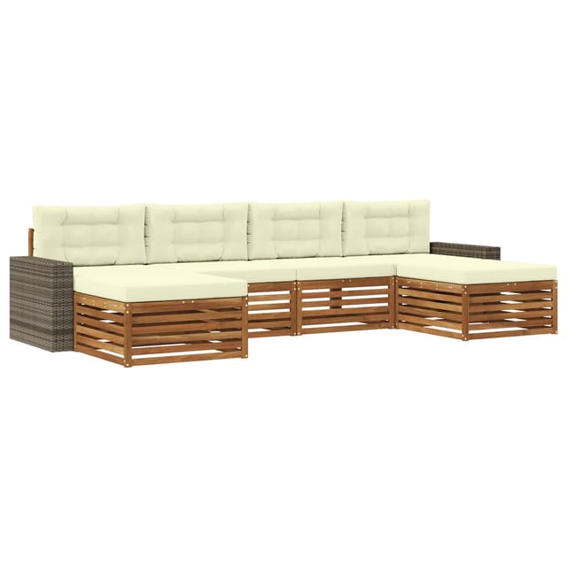 vidaXL Sofagarnituren mit Kissen 6 Stk Massivholz Akazie 3383698