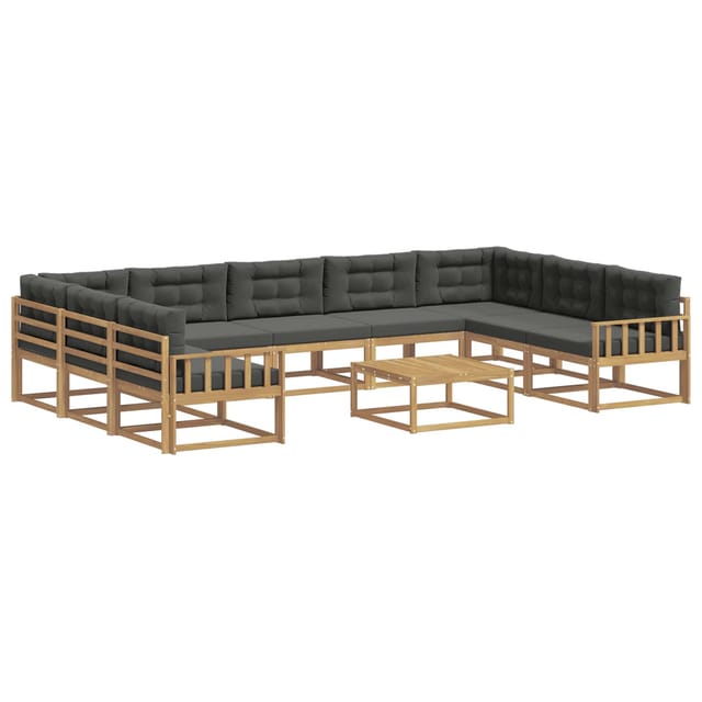 vidaXL Outdoor-Sofagarnitur mit Kissen 10 Stk Weiß und Anthrazit 3387066