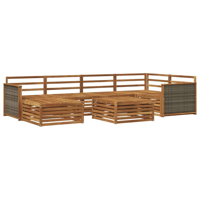 vidaXL Outdoor-Sofagarnitur 7 Stk Natur 3383587