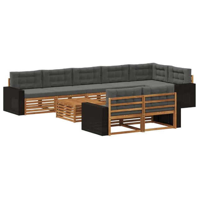 vidaXL Outdoor-Sofagarnitur mit Kissen 9 Stk 3383545