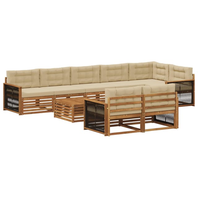 vidaXL Outdoor-Sofagarnitur mit Kissen 9 Stk 3383536
