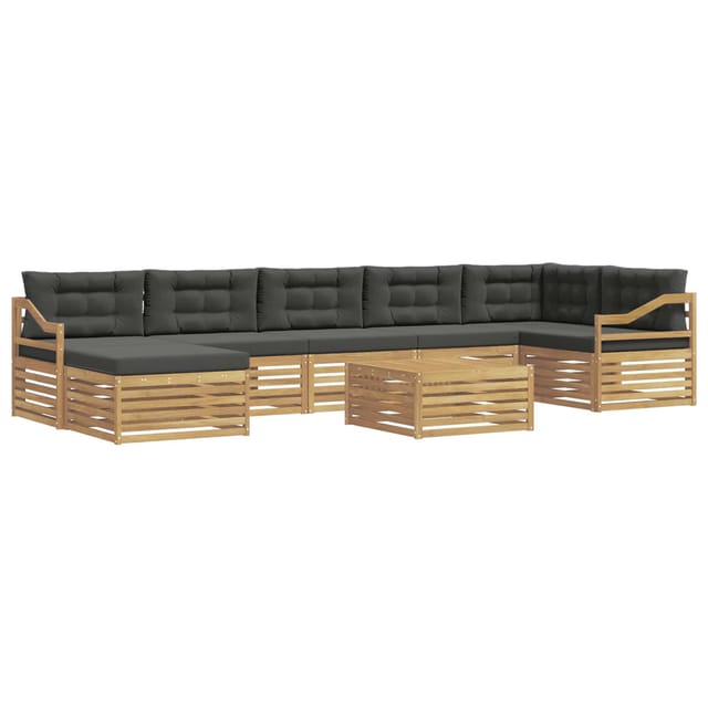 vidaXL Outdoor-Sofagarnitur 8 Stk Weiß und Anthrazit Polyester 3390902