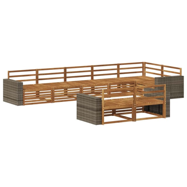 vidaXL Outdoor-Sofagarnitur 8 Stk Natur 3383517