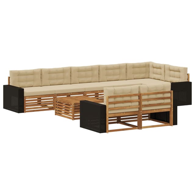 vidaXL Outdoor-Sofagarnitur mit Kissen 9 Stk 3383546