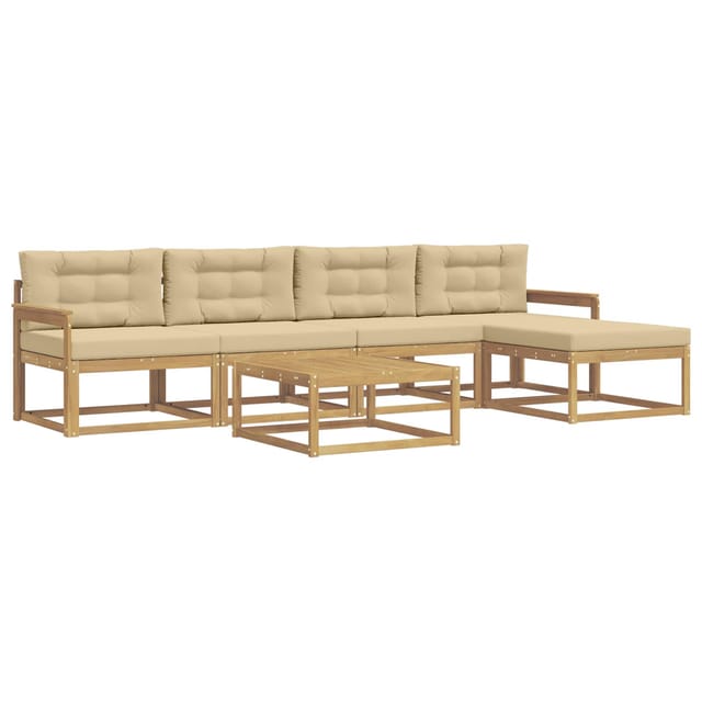 vidaXL Outdoor-Sofagarnitur 6 Stk Weiß und Beige 79 x 79 x 37 cm 3386332