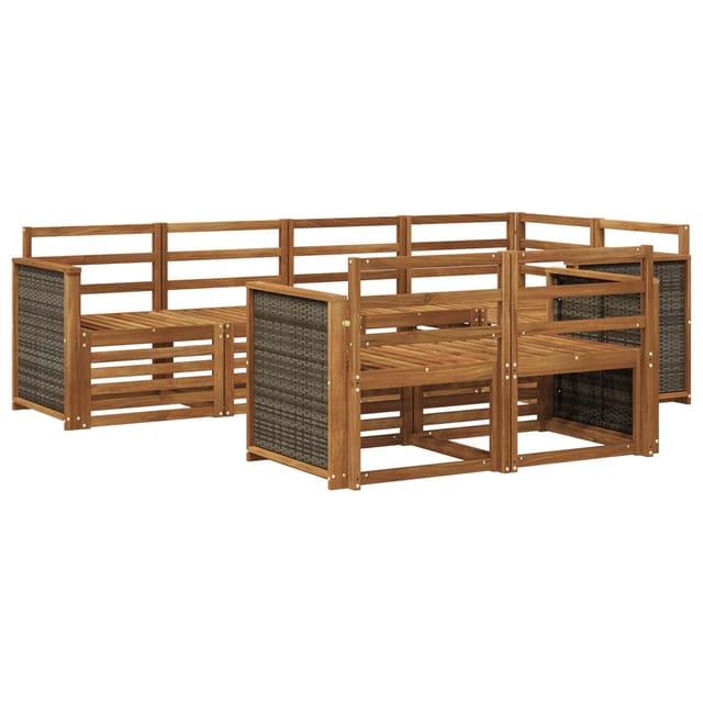 vidaXL Ecksofa Set 6 Stk Natur Massivholz Akazie 3384465
