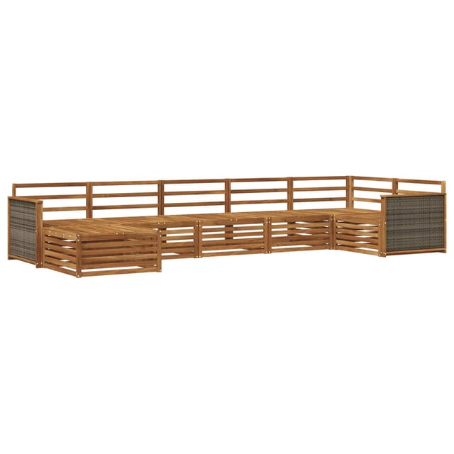 vidaXL Outdoor-Sofagarnitur 7 Stk Natur 3383617