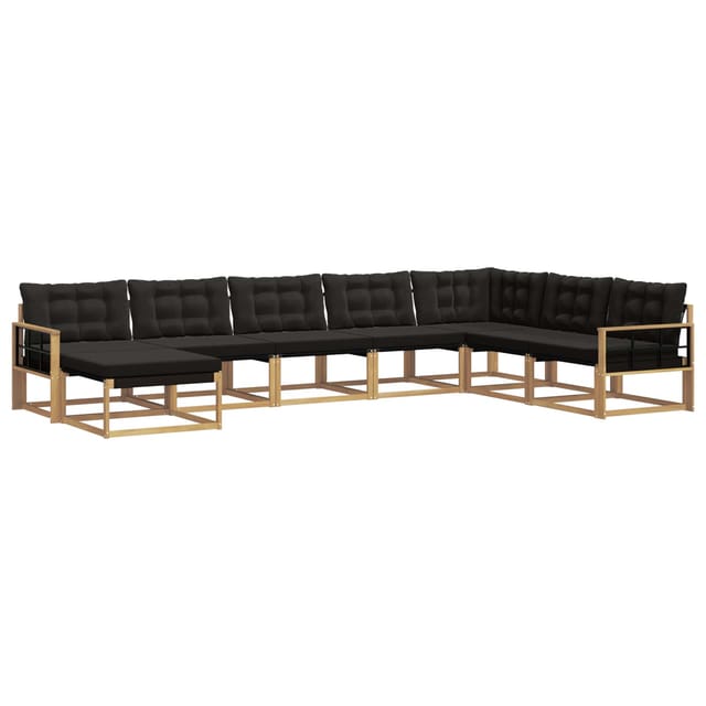 vidaXL Outdoor-Sofagarnitur mit Kissen 8 Stk Weiß und Schwarz 3388978