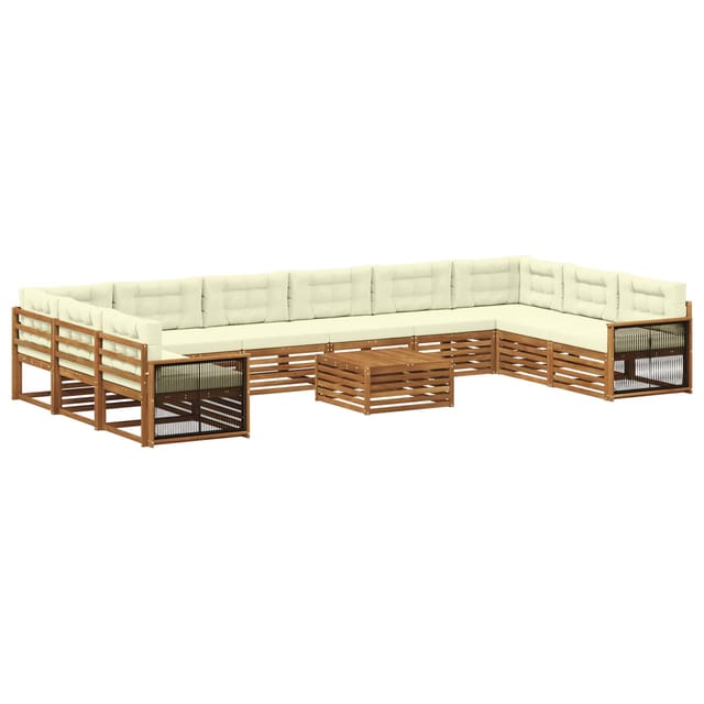 vidaXL Sofagarnituren mit Kissen 11 Stk Massivholz Akazie 3383923