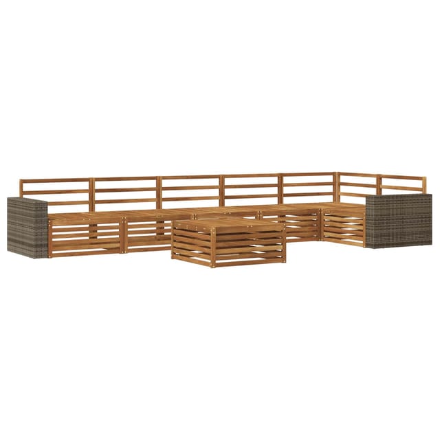 vidaXL Outdoor-Sofagarnitur 7 Stk Natur 79 x 79 x 37 cm 3383457
