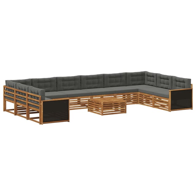 vidaXL Sofagarnituren mit Kissen 11 Stk Massivholz Akazie 3383915