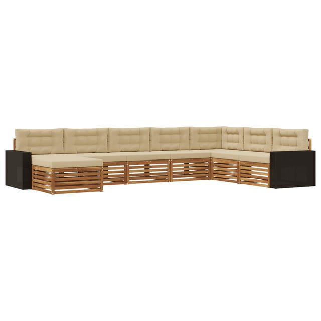 vidaXL Outdoor-Sofagarnitur mit Kissen 8 Stk Natur und Beige 3383726