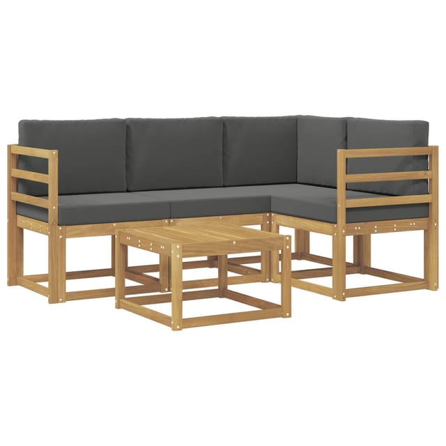 vidaXL Outdoor-Sofagarnitur mit Kissen 5 Stk Weiß und Anthrazit 3387581
