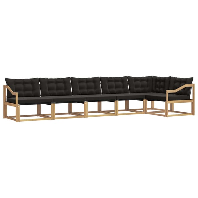 vidaXL Outdoor-Sofagarnitur mit Kissen 6 Stk Weiß und Schwarz 3388742