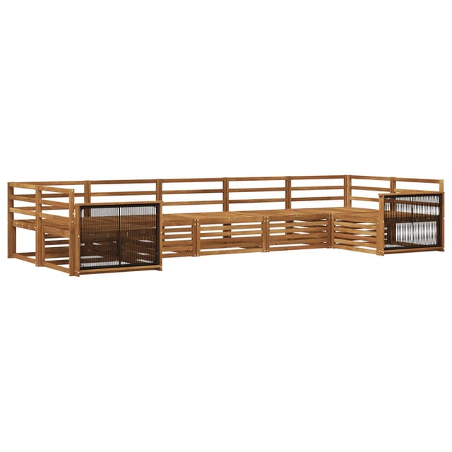 vidaXL Outdoor-Sofagarnitur 7 Stk Natur 3383802