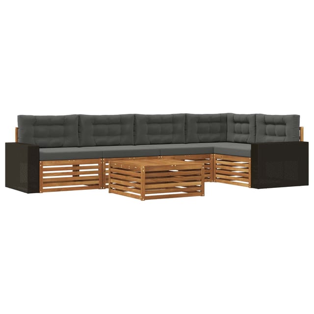 vidaXL Outdoor-Sofagarnitur 6 Stk Natur und Anthrazit 79 x 79 x 37 cm 3383395