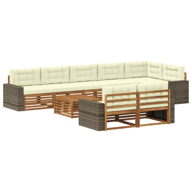vidaXL Outdoor-Sofagarnitur mit Kissen 9 Stk 3383548