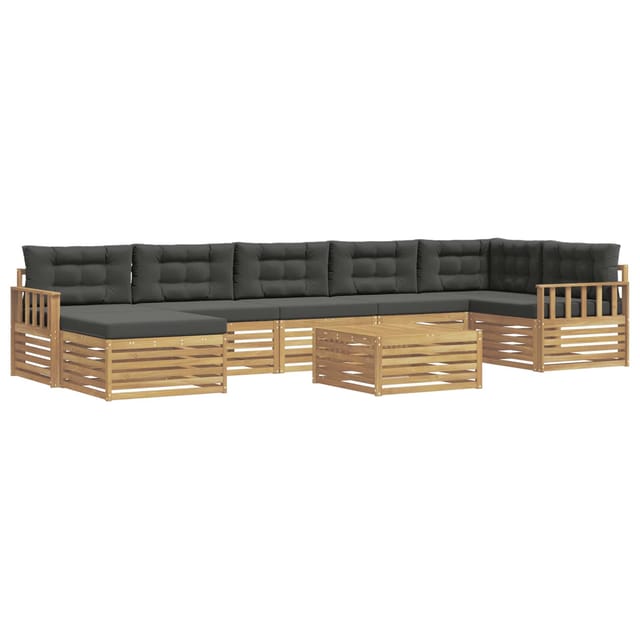 vidaXL Outdoor-Sofagarnitur mit Kissen 8 Stk Weiß und Anthrazit 3390877