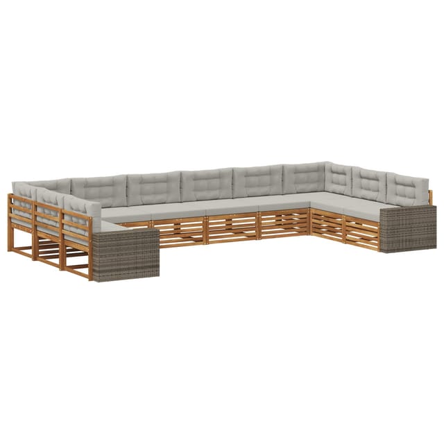 vidaXL Sofagarnituren mit Kissen 10 Stk Massivholz Akazie 3383909