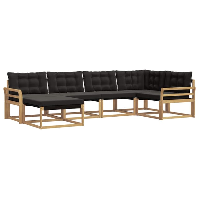 vidaXL Outdoor-Sofagarnitur mit Kissen 6 Stk Weiß und Schwarz 3388854