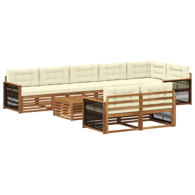 vidaXL Outdoor-Sofagarnitur mit Kissen 9 Stk 3383533