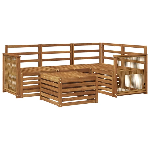 vidaXL Outdoor-Sofagarnitur 5 Stk Natur 59 x 59 x 37 cm Polyester 3384325