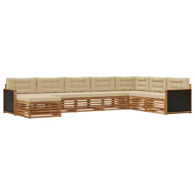 vidaXL Outdoor-Sofagarnitur mit Kissen 8 Stk Natur und Beige 3383706