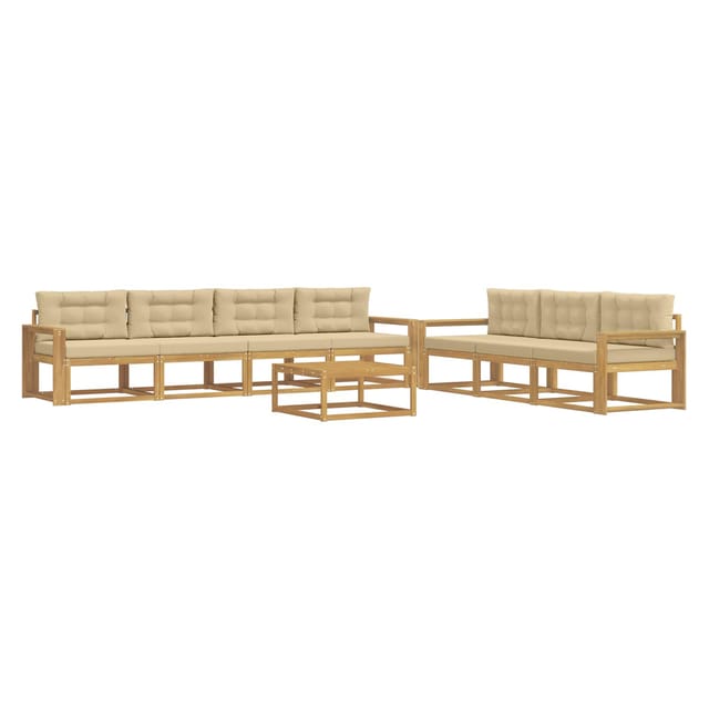 vidaXL Outdoor-Sofagarnitur mit Kissen 7 Stk Weiß und Beige 3386172