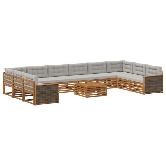vidaXL Sofagarnituren mit Kissen 11 Stk Massivholz Akazie 3383919