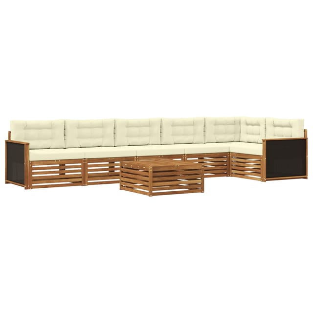 vidaXL Outdoor-Sofagarnitur 7 Stk Natur und Creme 79 x 79 x 37 cm 3383433