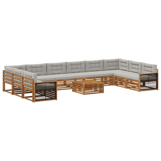vidaXL Sofagarnituren mit Kissen 11 Stk Massivholz Akazie 3383924