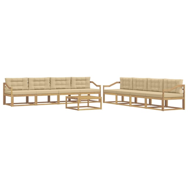 vidaXL Outdoor-Sofagarnitur 9 Stk Weiß und Beige 79 x 79 x 37 cm 3386252