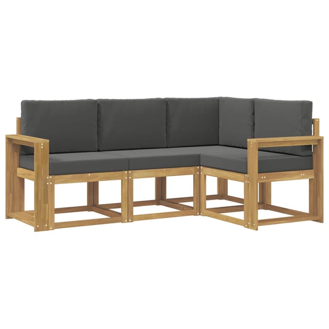 vidaXL Outdoor-Sofagarnitur mit Kissen 4 Stk Weiß und Anthrazit 3387566