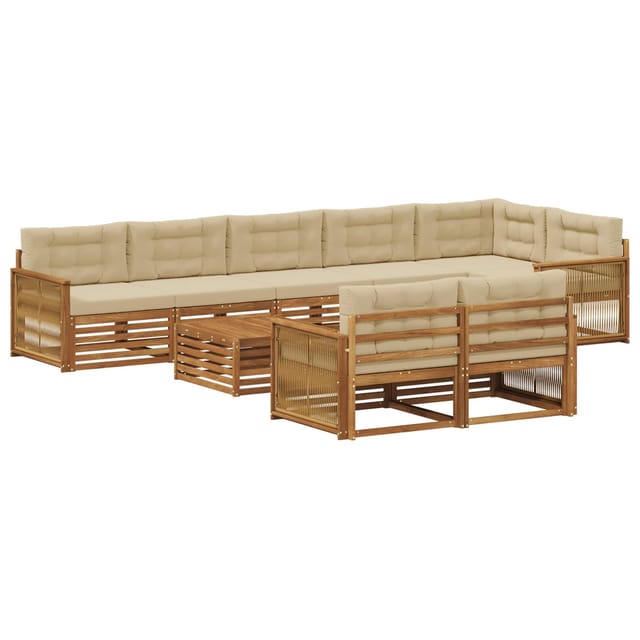 vidaXL Outdoor-Sofagarnitur mit Kissen 9 Stk 3383541