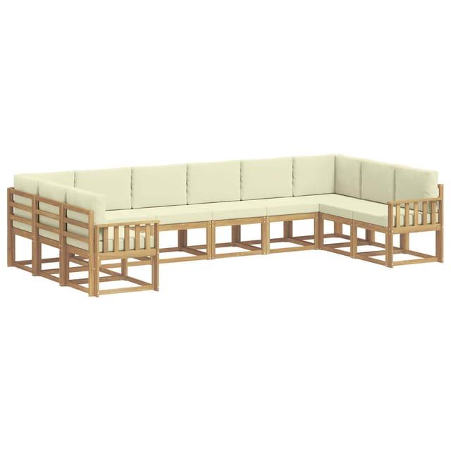 vidaXL Outdoor-Sofagarnitur mit Kissen 10 Stk Weiß und Creme 3388284