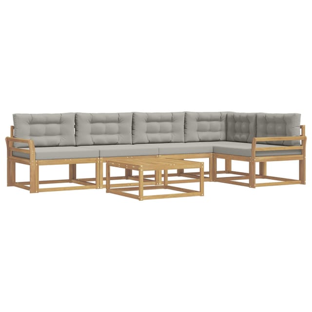 vidaXL Outdoor-Sofagarnitur 6 Stk Weiß und Hellgrau 79 x 79 x 37 cm 3386480