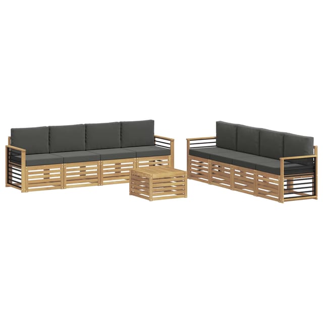 vidaXL Sofagarnituren mit Kissen 9 Stk Weiß und Anthrazit Polyester 3391607