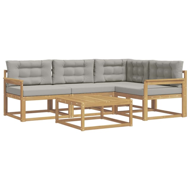 vidaXL Outdoor-Sofagarnitur 5 Stk Weiß und Hellgrau 79 x 79 x 37 cm 3386400