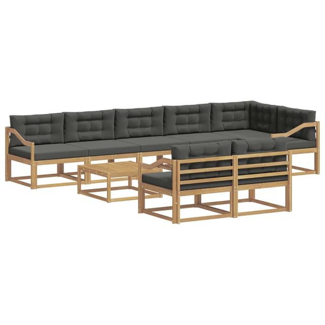 vidaXL Outdoor-Sofagarnitur 9 Stk Weiß und Anthrazit 79 x 79 x 37 cm 3386671