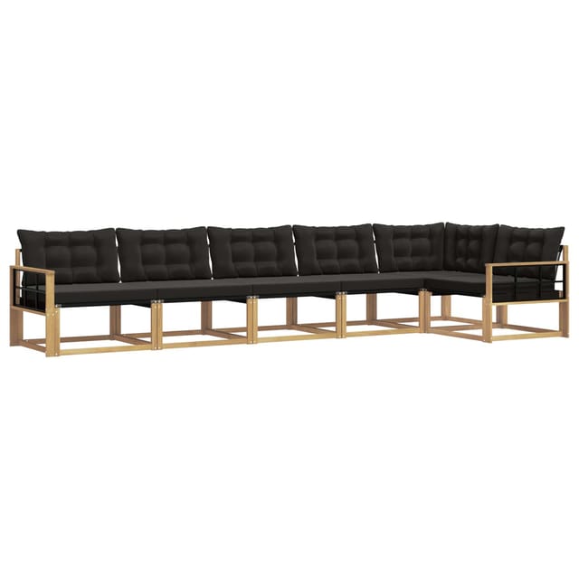 vidaXL Outdoor-Sofagarnitur mit Kissen 6 Stk Weiß und Schwarz 3388738