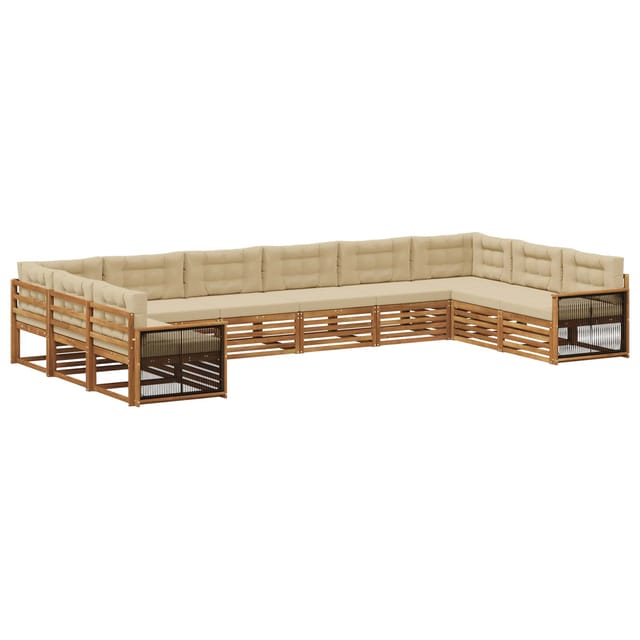 vidaXL Sofagarnituren mit Kissen 10 Stk Massivholz Akazie 3383896