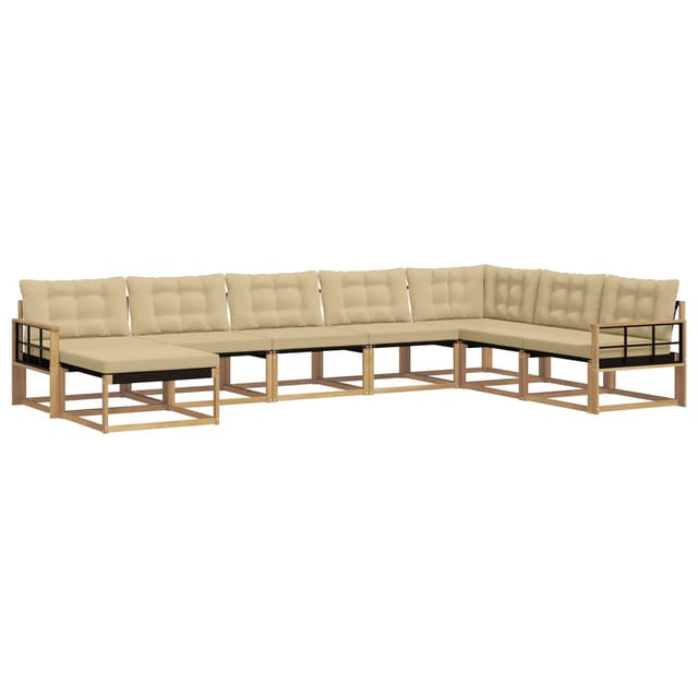vidaXL Outdoor-Sofagarnitur mit Kissen 8 Stk Weiß und Beige 3388979