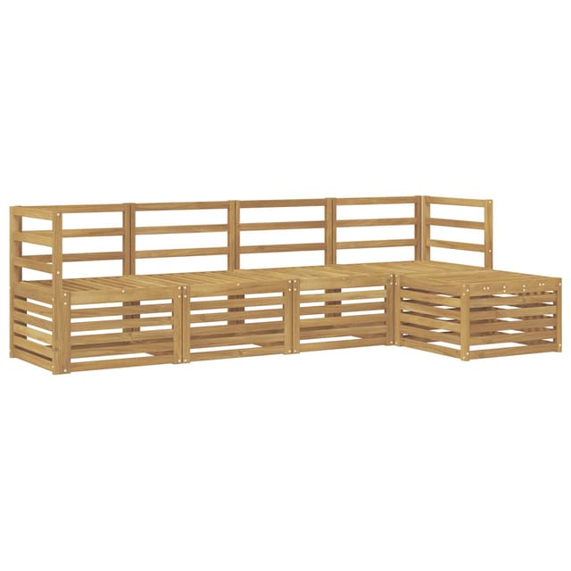 vidaXL Outdoor-Sofagarnitur 5 Stk Weiß Massivholz Akazie 3391654