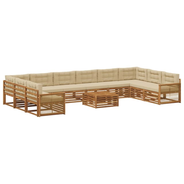 vidaXL Sofagarnituren mit Kissen 11 Stk Massivholz Akazie 3383931