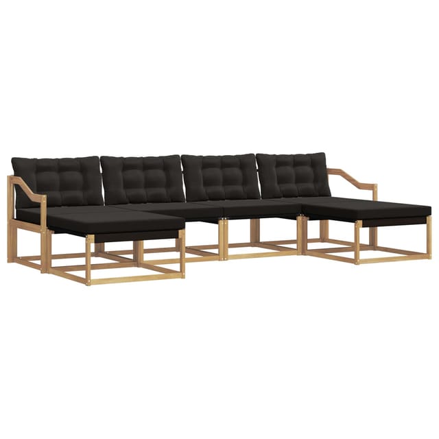 vidaXL Outdoor-Sofagarnitur mit Kissen 6 Stk Weiß und Schwarz 3388958