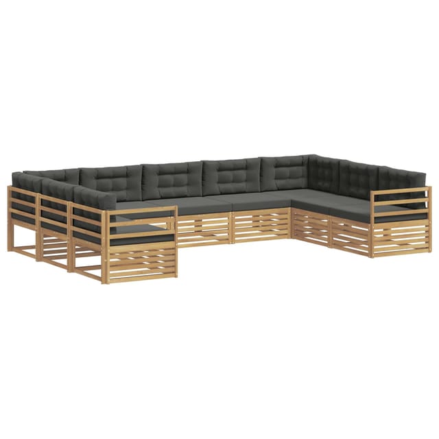 vidaXL Outdoor-Sofagarnitur 9 Stk Weiß und Anthrazit 3391137