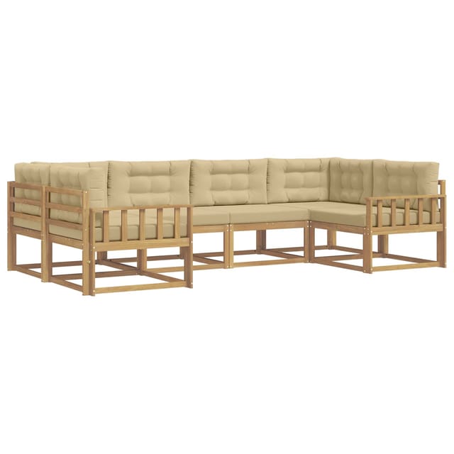 vidaXL Outdoor-Sofagarnitur mit Kissen 6 Stk Weiß und Beige 3386932