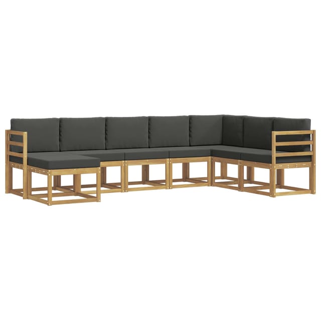 vidaXL Outdoor-Sofagarnitur mit Kissen 8 Stk Weiß und Anthrazit 3388036
