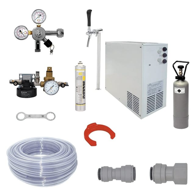 Ich-Zapfe Komplettset Wassersprudler Wasserspender Warmkarbonator Blupura Weiß Metall