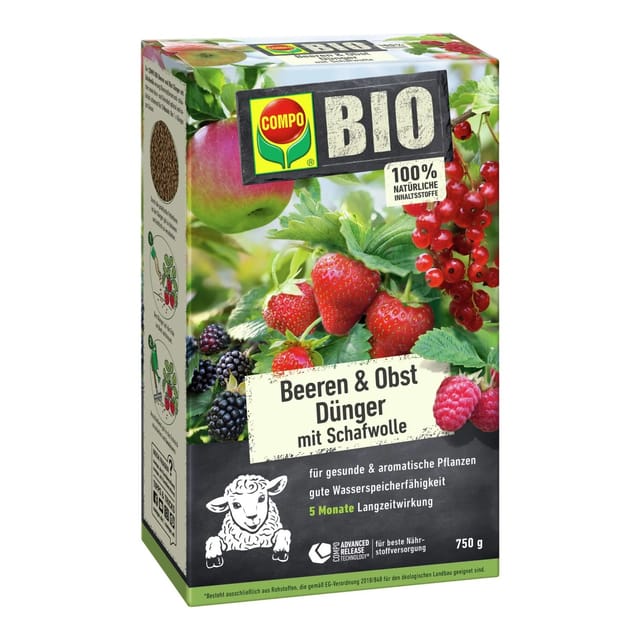 Compo Bio Beeren Langzeitdünger mit Schafwolle 2 kg